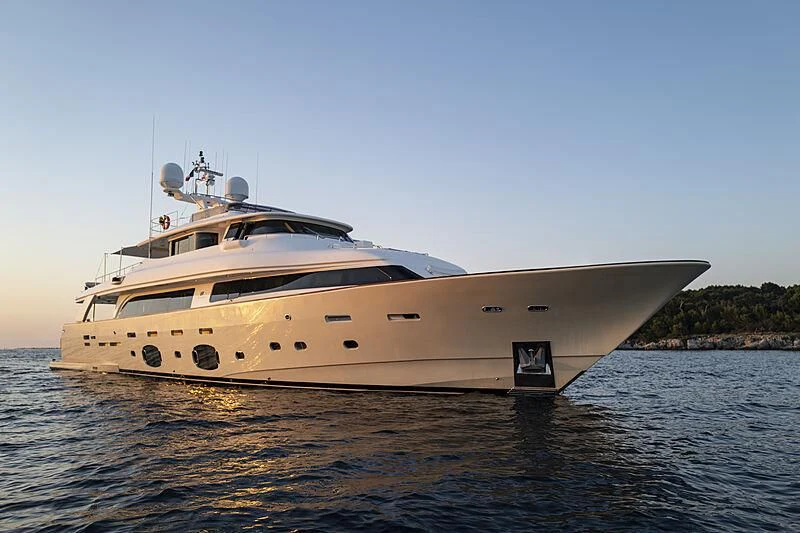 a large white yacht on the water aboard BEST OFF Yacht for Charter