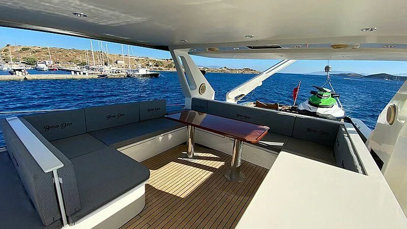 a boat on the water aboard BONA DEA Yacht for Sale