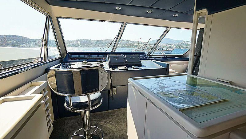 inside of a car aboard BONA DEA Yacht for Sale