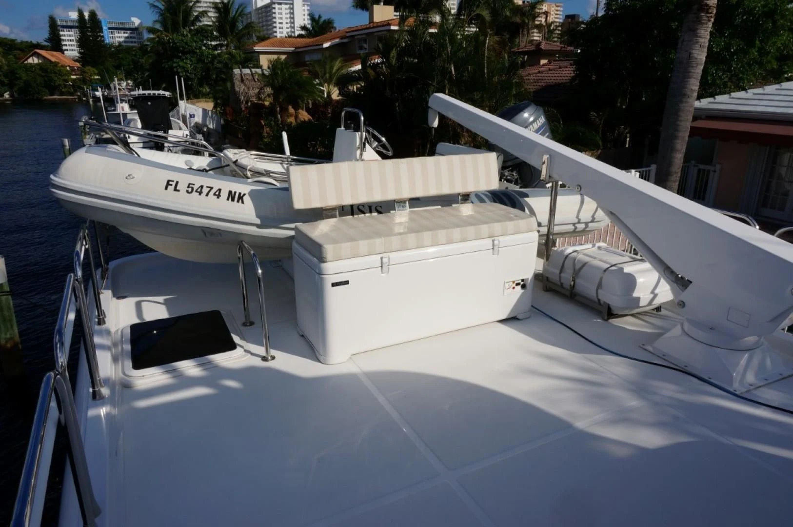 a couple of white boats on a dock aboard SWEET LADY Yacht for Sale
