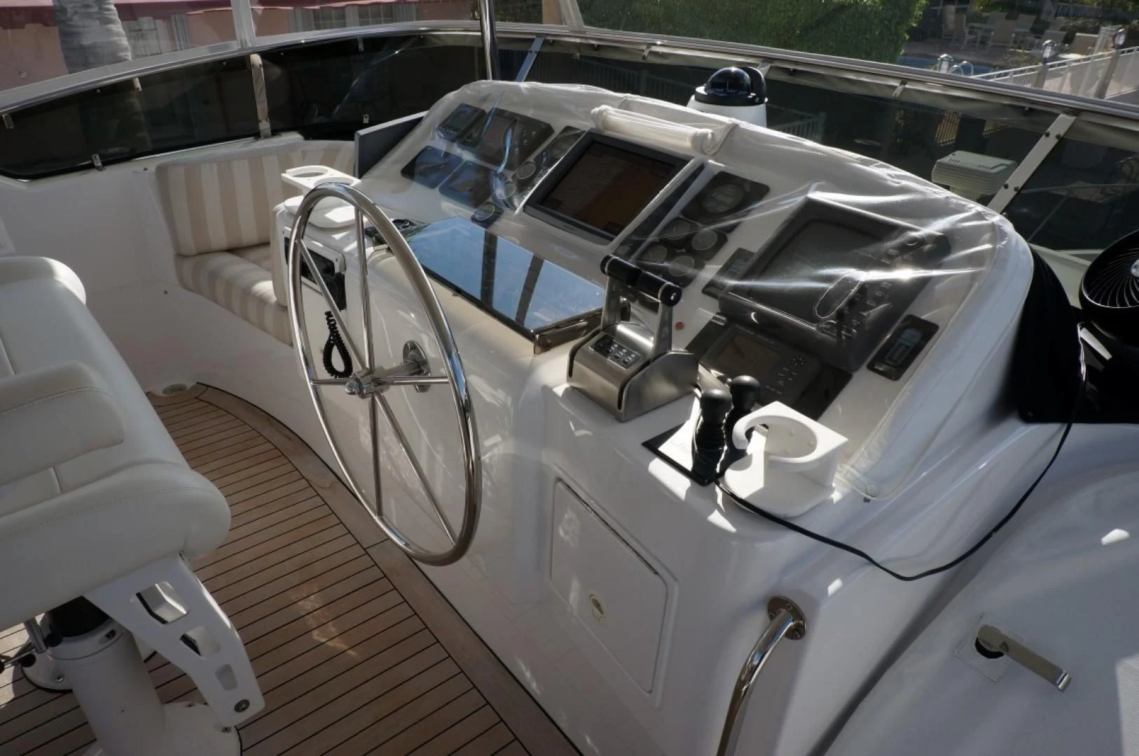 the inside of a car aboard SWEET LADY Yacht for Sale