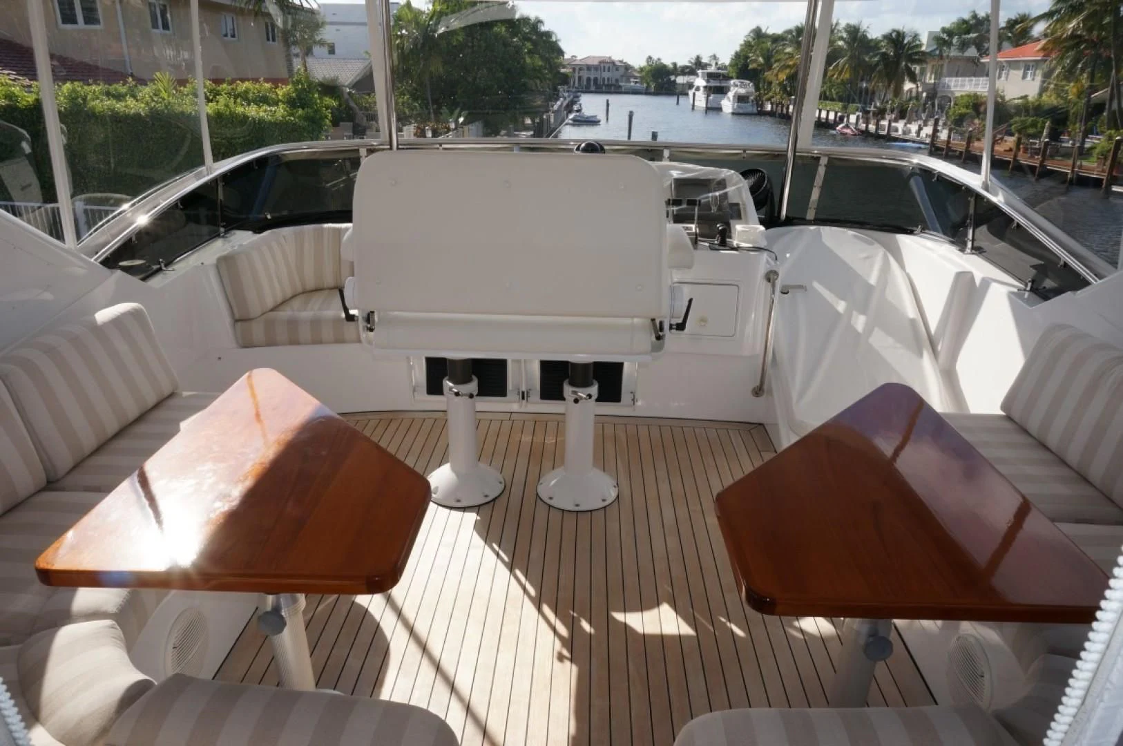 a white tent on a deck aboard SWEET LADY Yacht for Sale