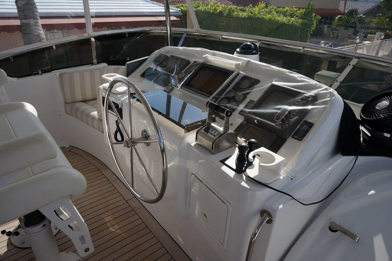 the inside of a car aboard SWEET LADY Yacht for Sale