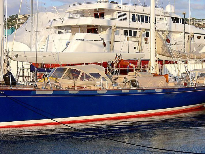 a boat parked on the dock aboard ALEJANDRA Yacht for Sale