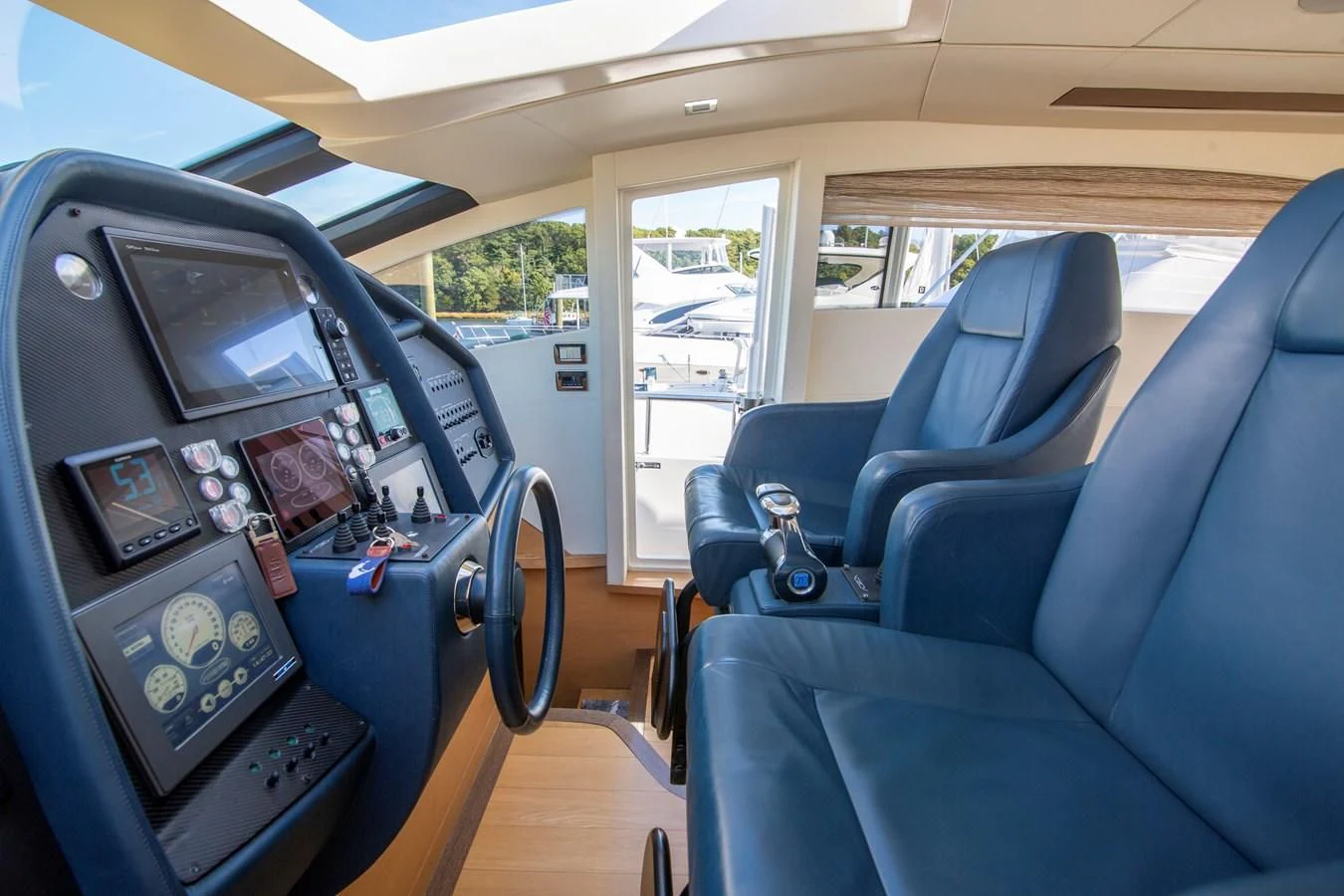inside of a car aboard UPTOWN GIRL Yacht for Sale