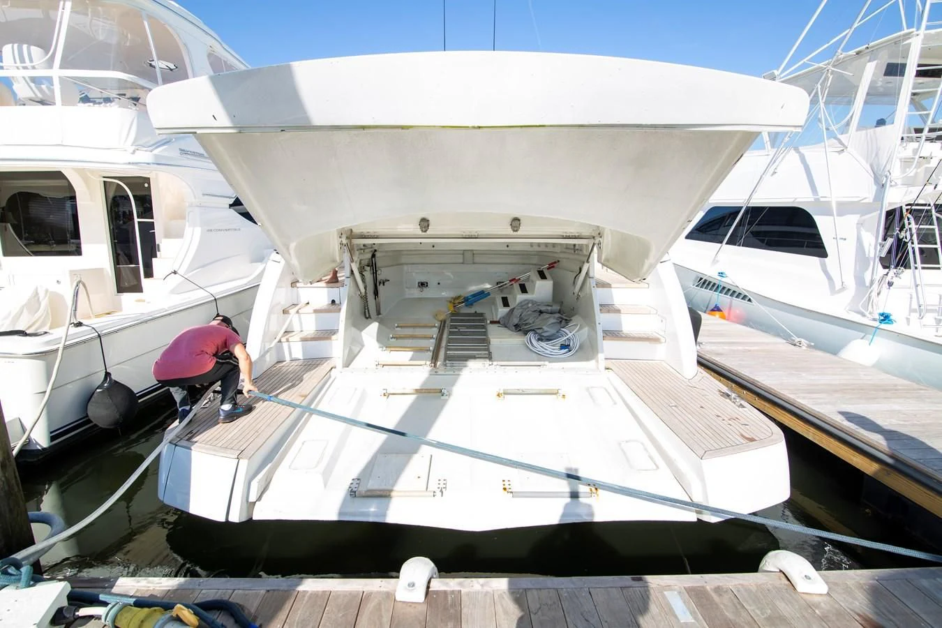 a person working on a plane aboard UPTOWN GIRL Yacht for Sale