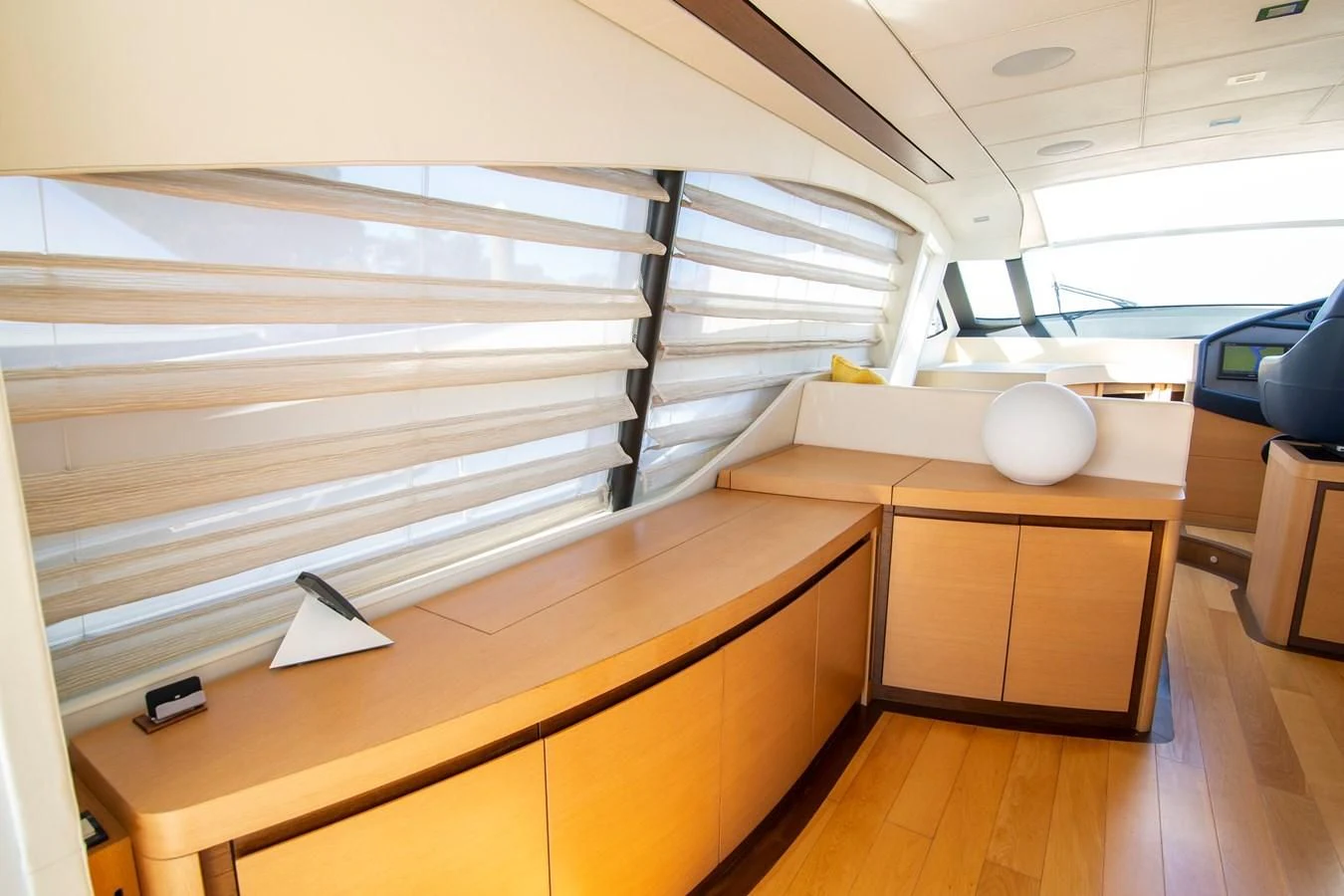 a room with a desk and a computer aboard UPTOWN GIRL Yacht for Sale