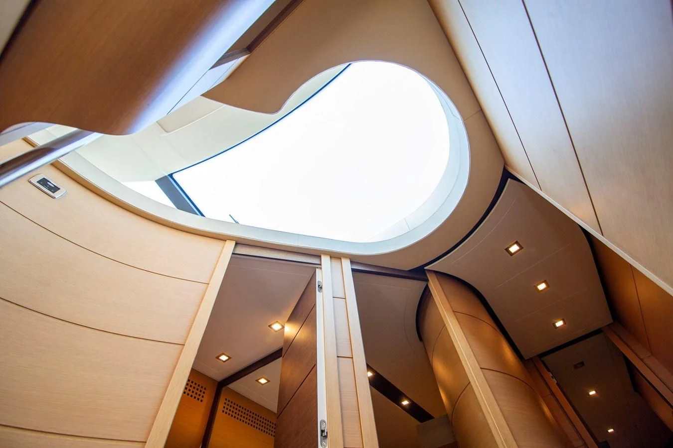 a low angle view of a building aboard UPTOWN GIRL Yacht for Sale