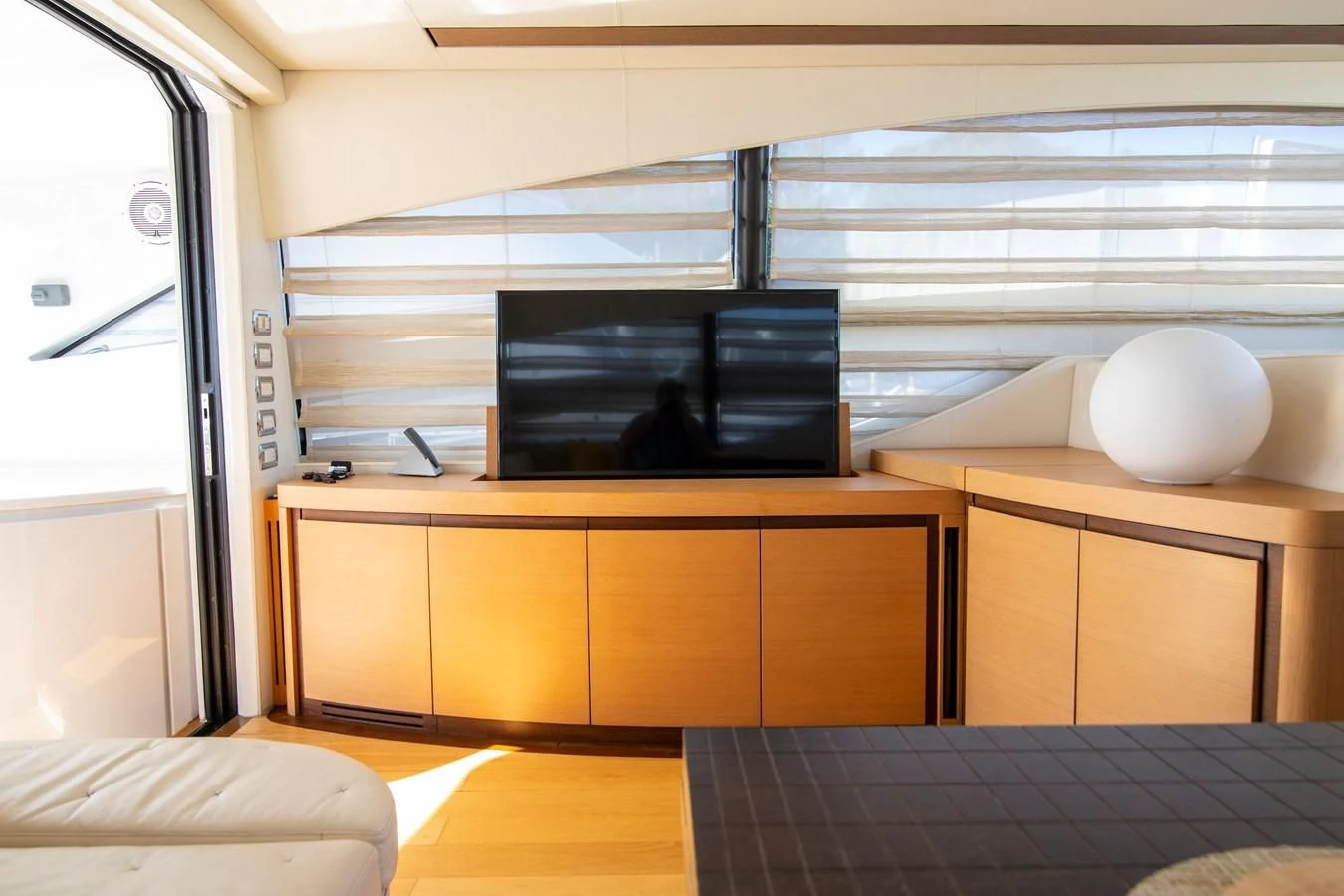 a room with a large white ball aboard UPTOWN GIRL Yacht for Sale