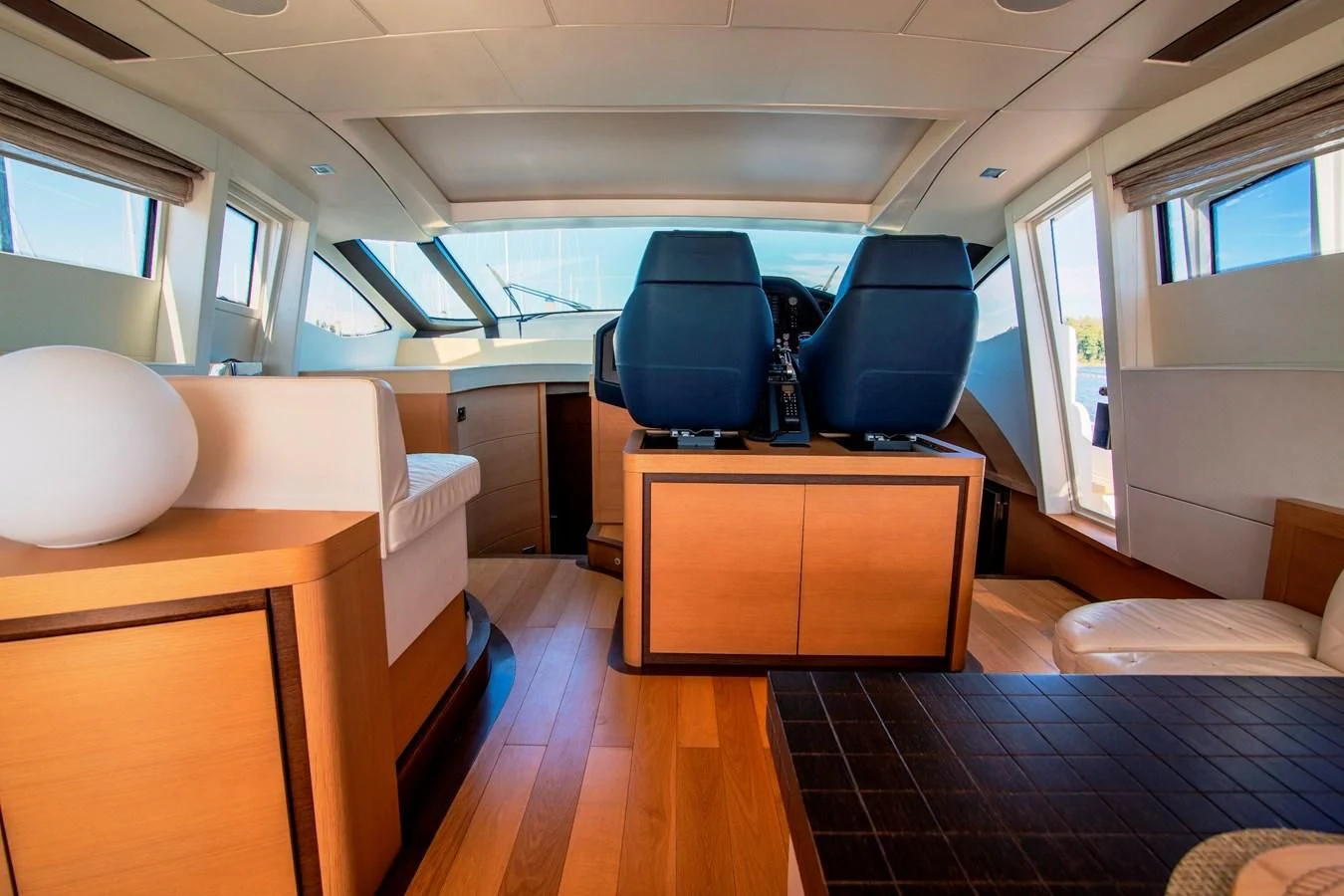 a room with a table and chairs aboard UPTOWN GIRL Yacht for Sale