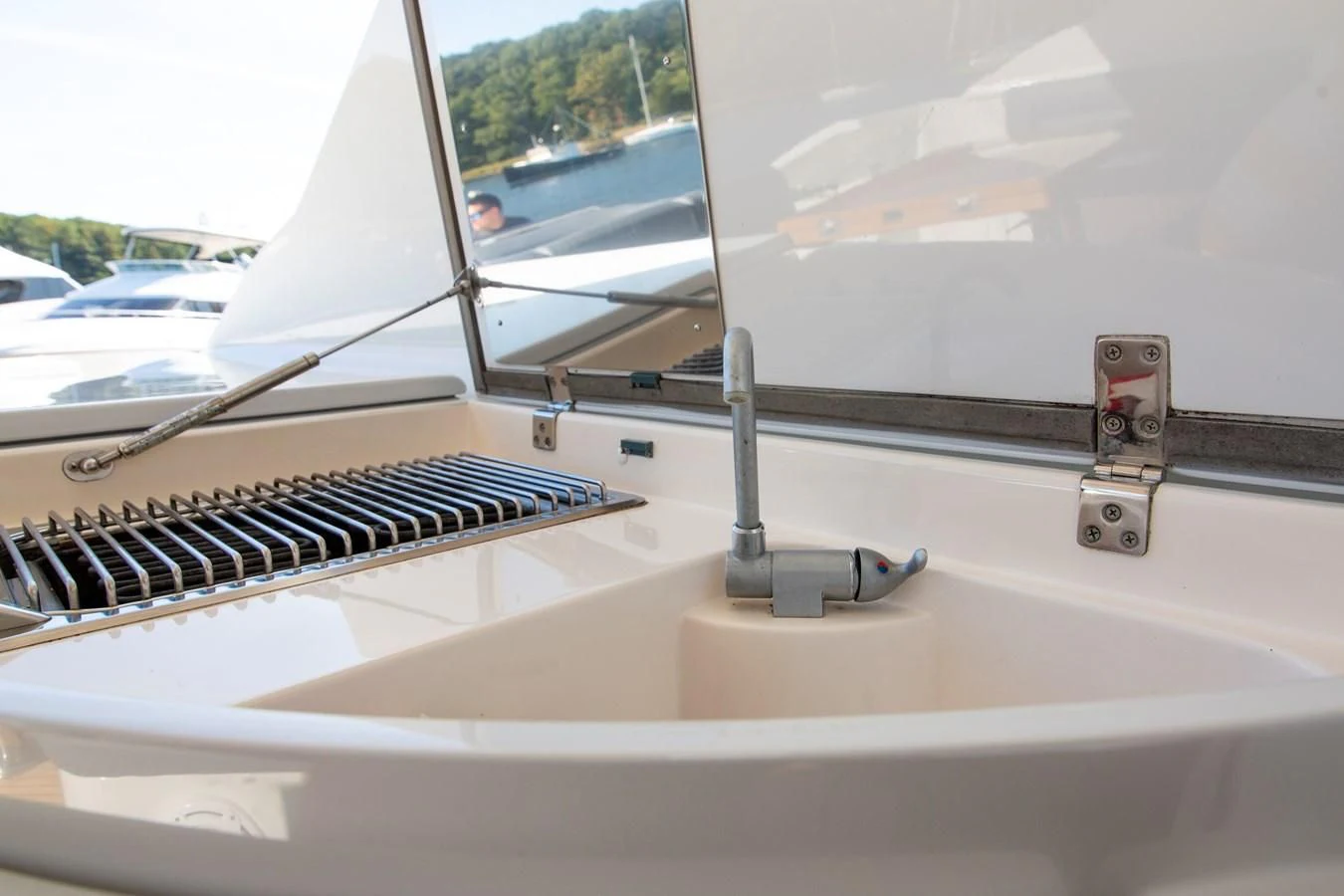 a sink with a faucet aboard UPTOWN GIRL Yacht for Sale