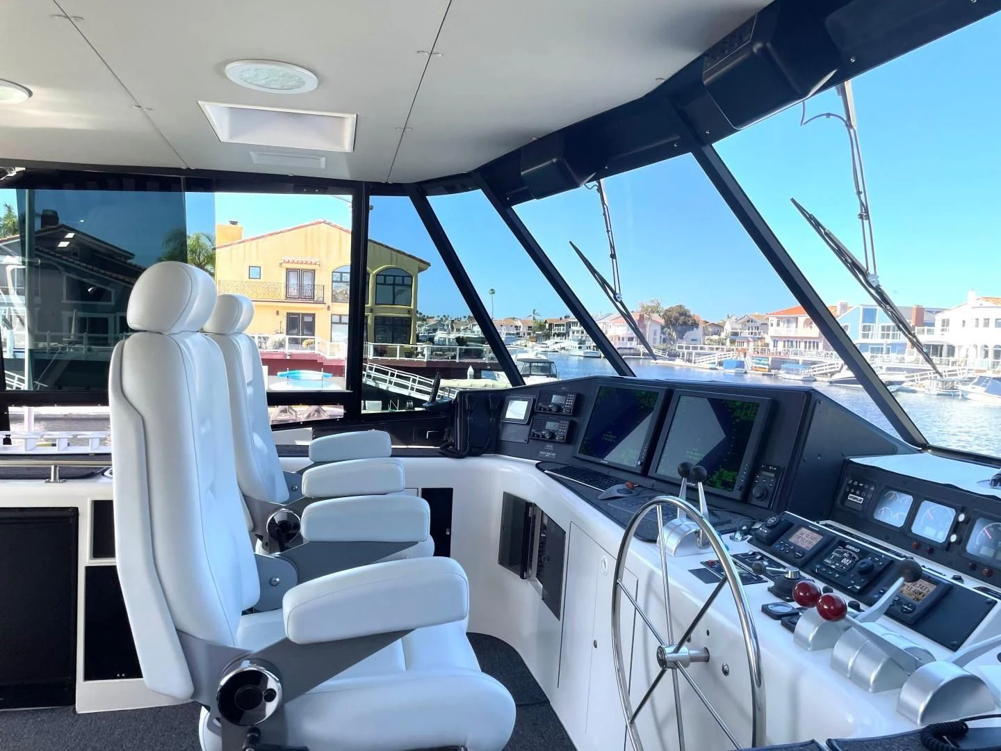 inside of a car aboard AFTER MIDNIGHT Yacht for Sale