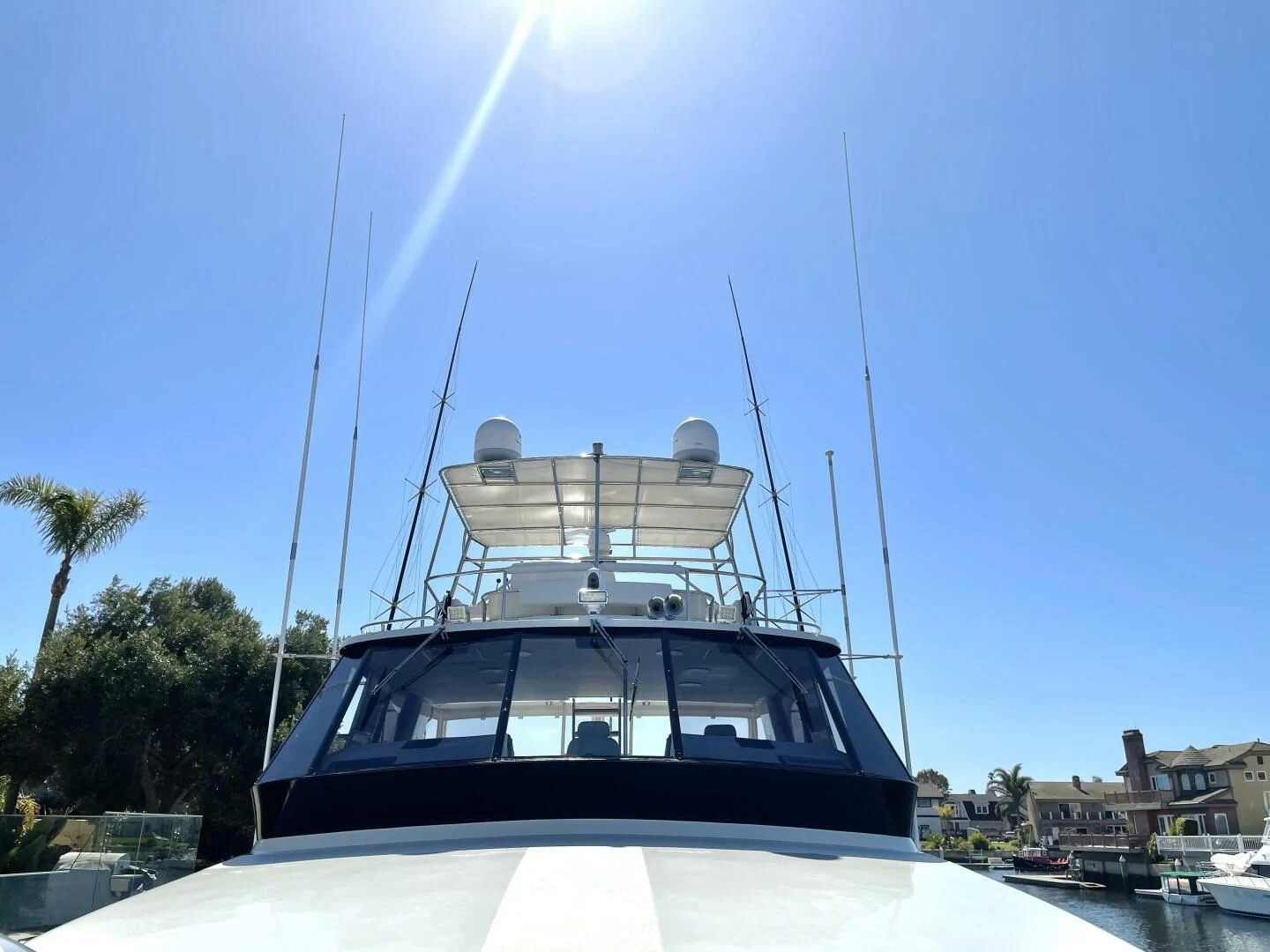 a boat on a rooftop aboard AFTER MIDNIGHT Yacht for Sale