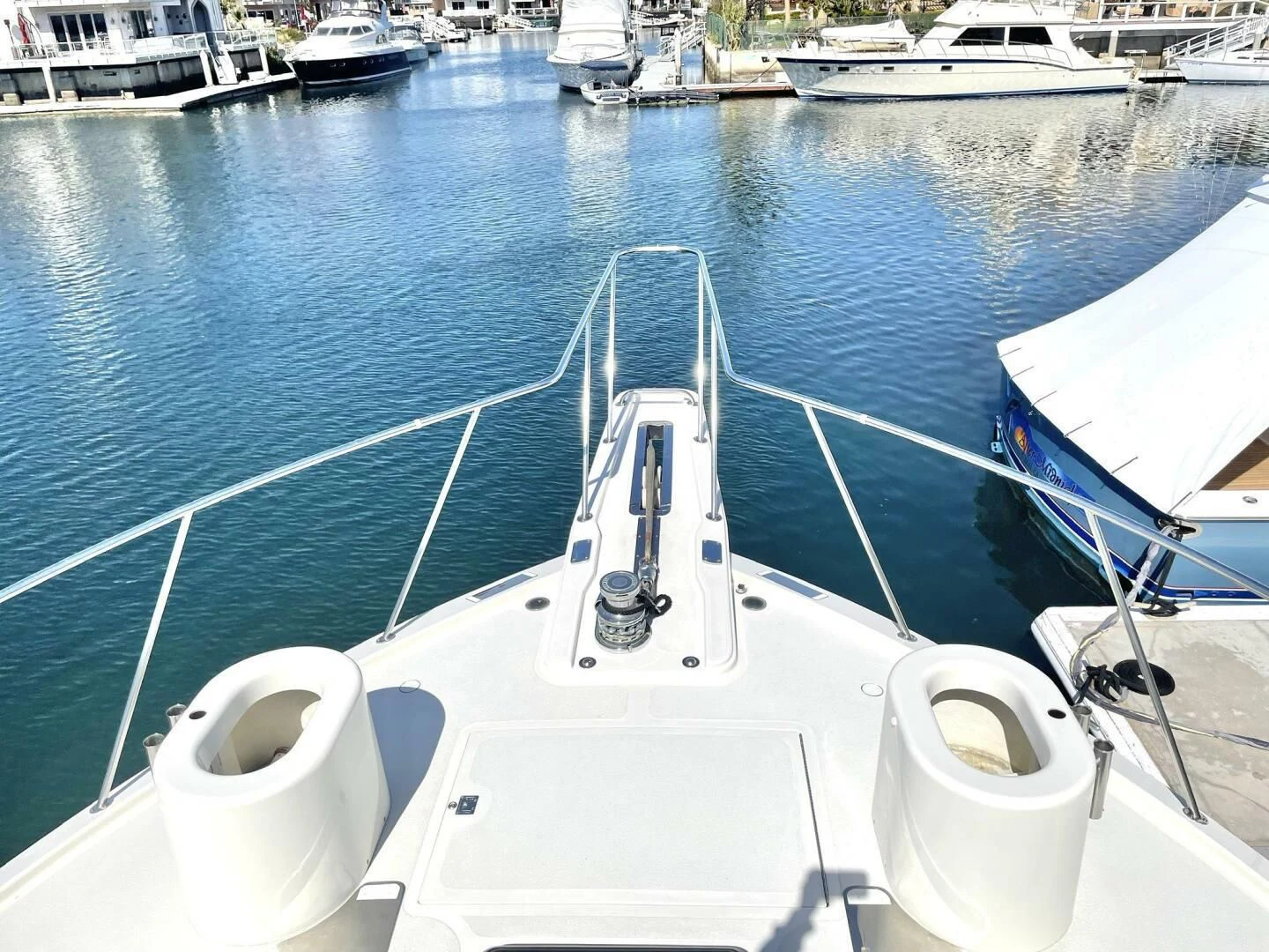 a boat on the water aboard AFTER MIDNIGHT Yacht for Sale