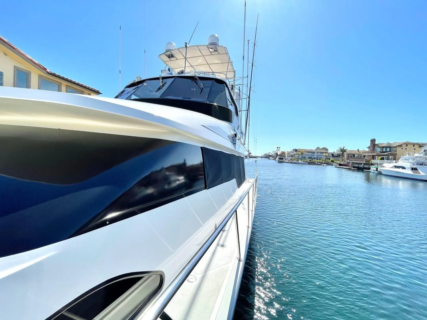 a boat on the water aboard AFTER MIDNIGHT Yacht for Sale