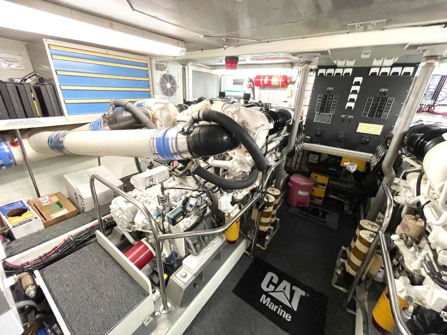 a machine in a room aboard AFTER MIDNIGHT Yacht for Sale