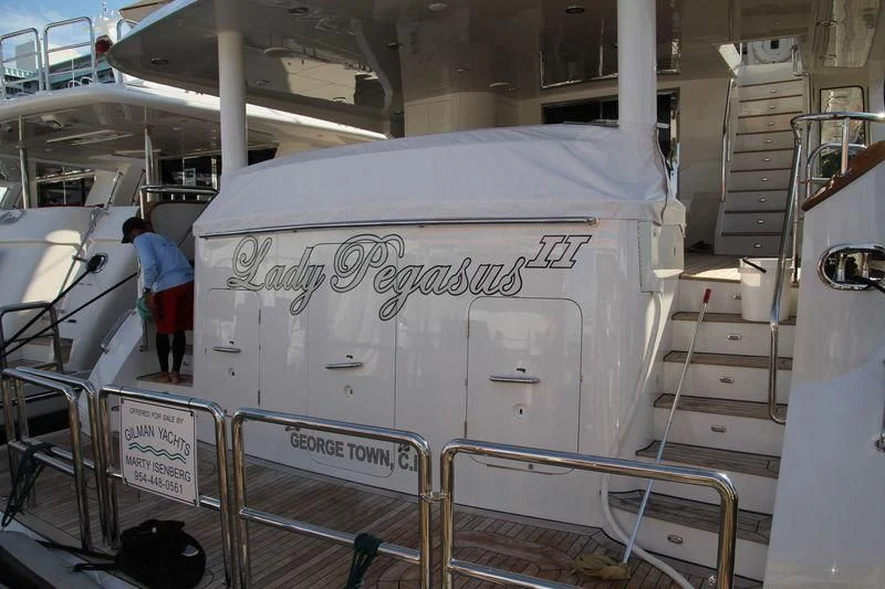 a large white machine with writing on it aboard PRINCE OF TIDES Yacht for Sale