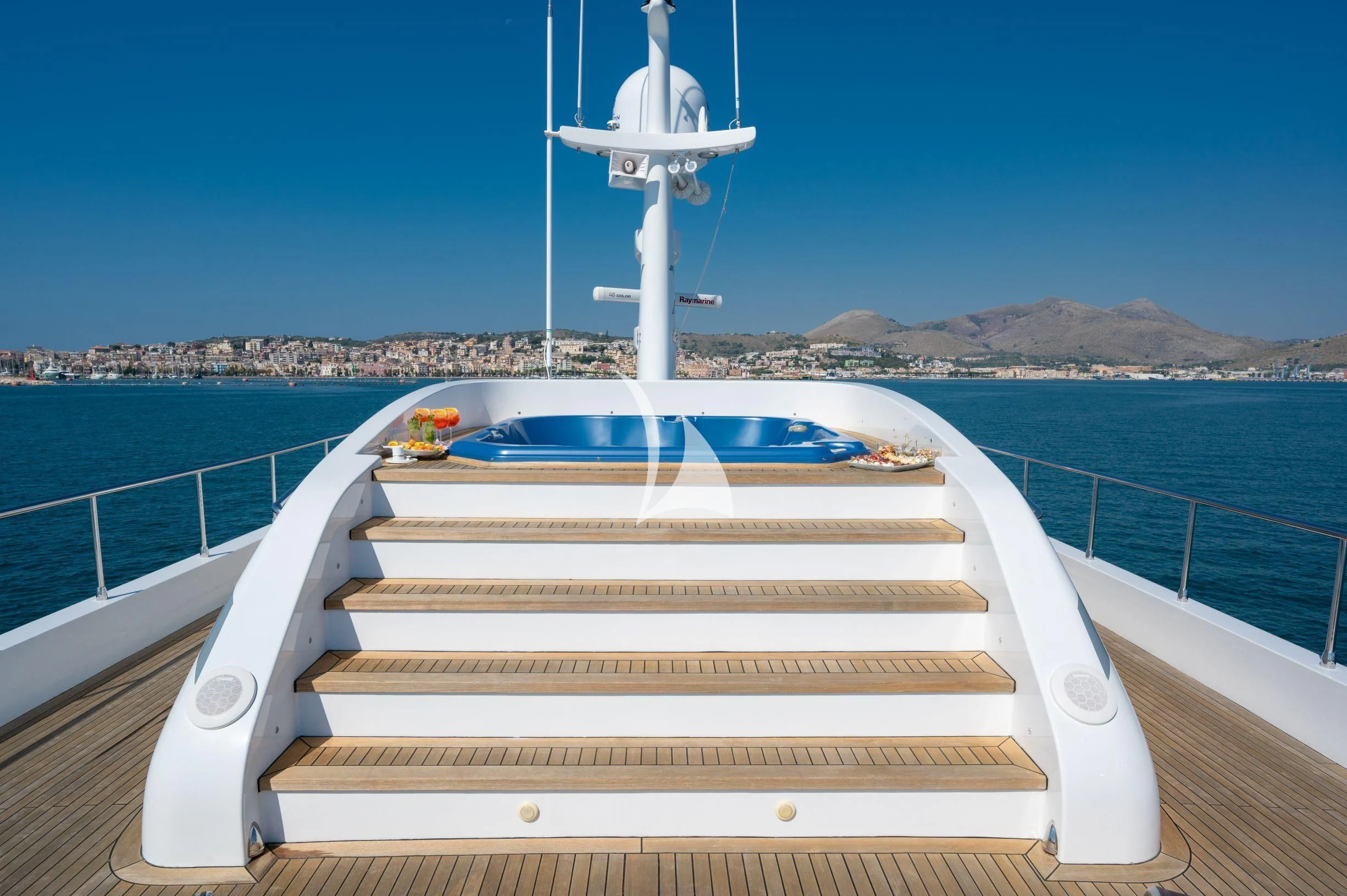a boat on a dock aboard TANANAI Yacht for Sale