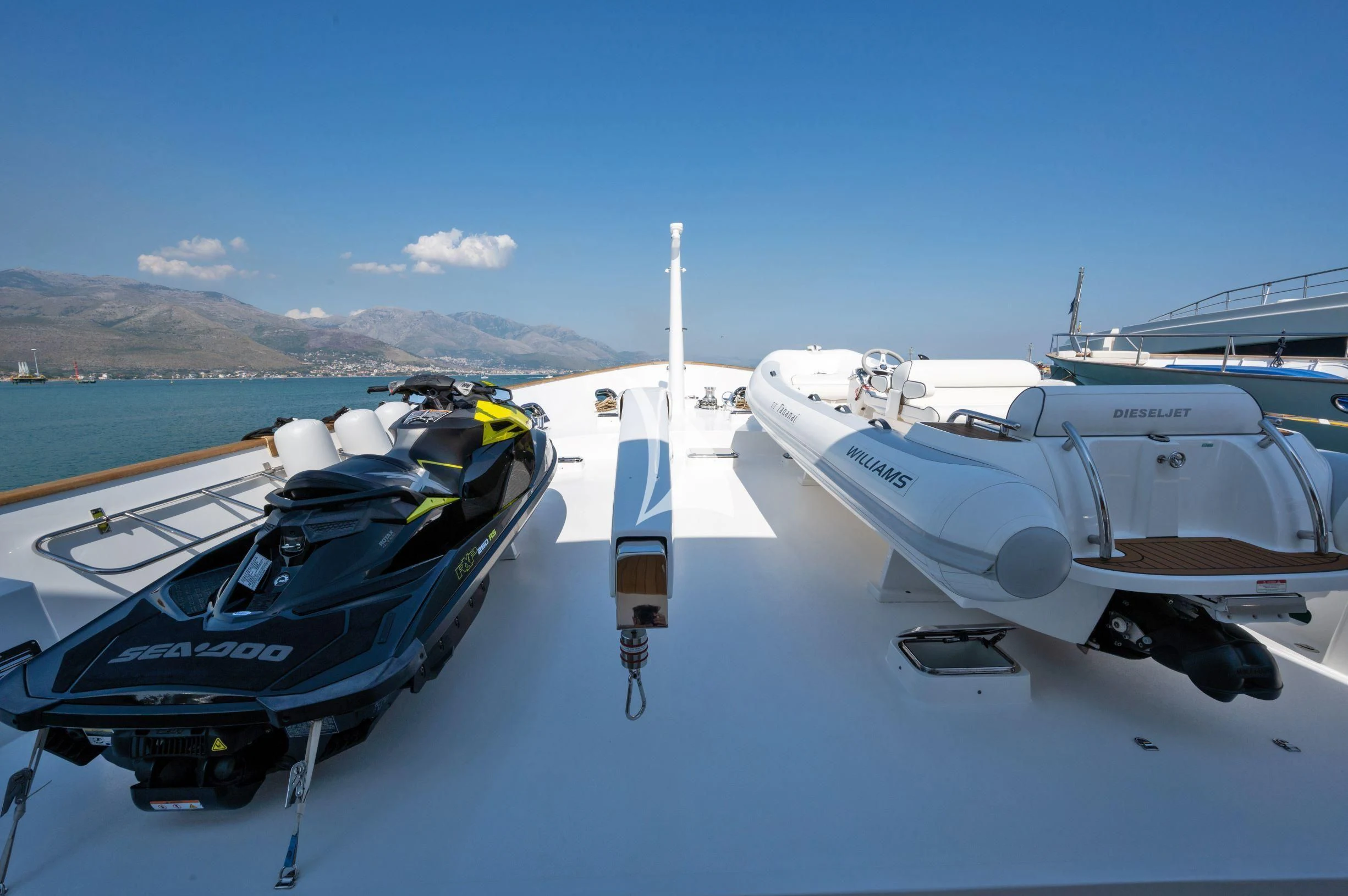 a boat on the water aboard TANANAI Yacht for Sale