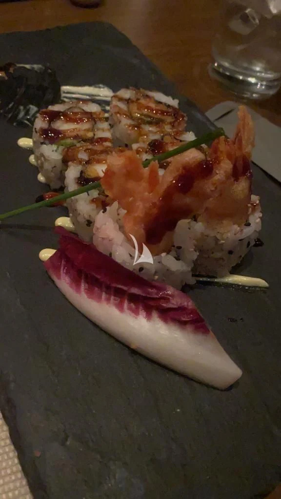 a plate of food aboard TANANAI Yacht for Sale