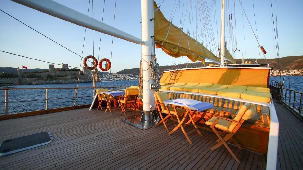 a boat on the water aboard WHITE SWAN Yacht for Sale