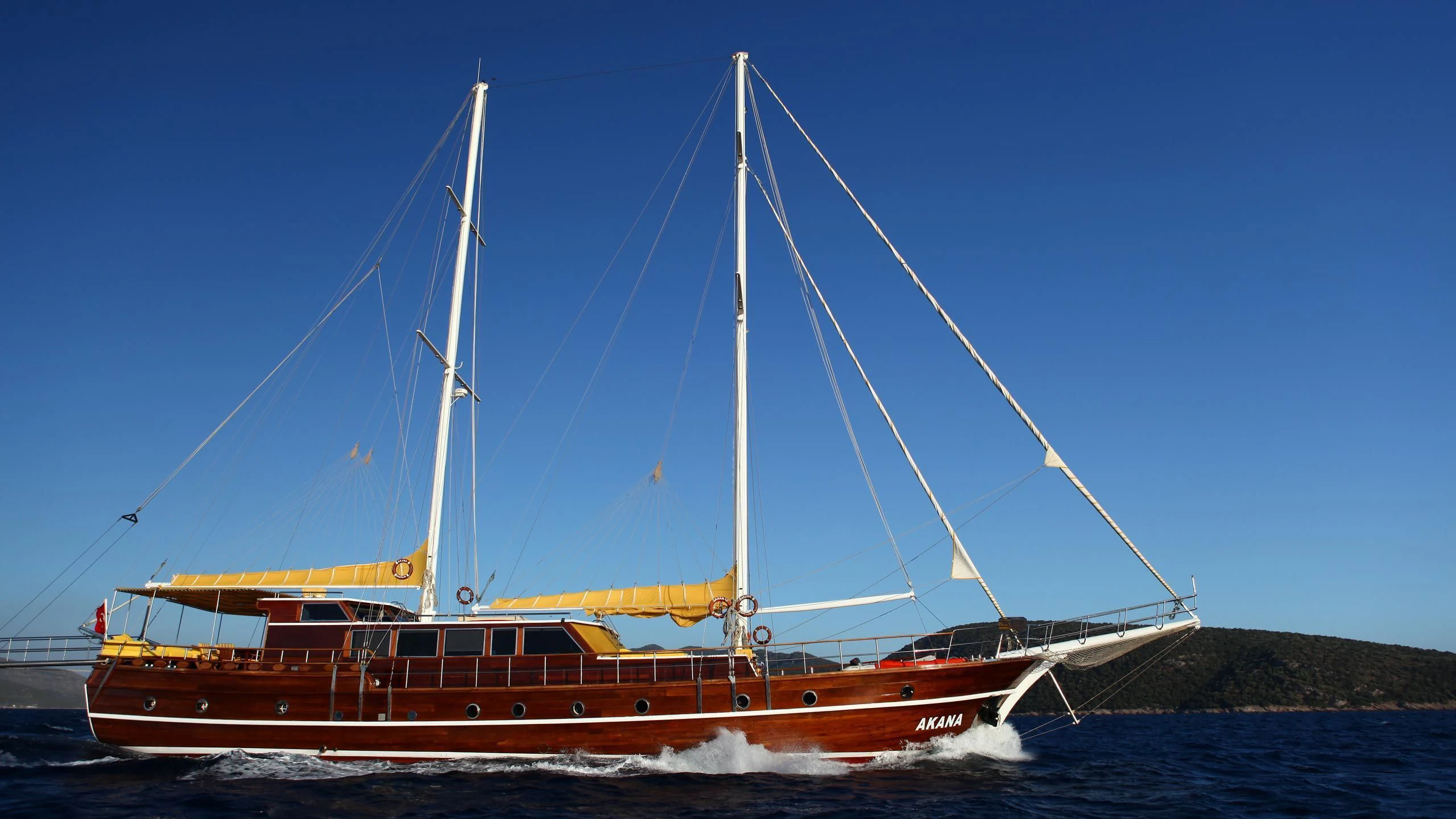 a boat on the water aboard WHITE SWAN Yacht for Sale