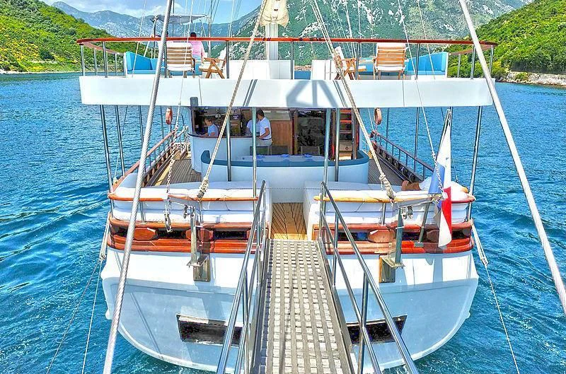 a boat on the water aboard WHITE SWAN Yacht for Sale