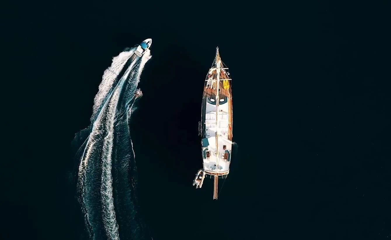 a rocket in the sky aboard WHITE SWAN Yacht for Sale