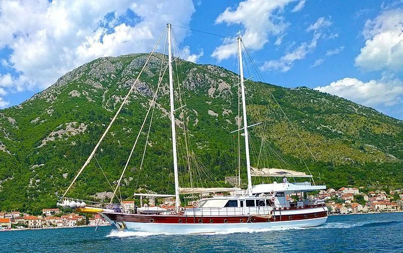 a boat in the water aboard WHITE SWAN Yacht for Sale