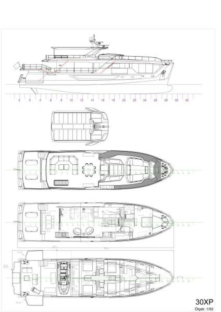 diagram, engineering drawing aboard NUMARINE 22XP/07 Yacht for Sale