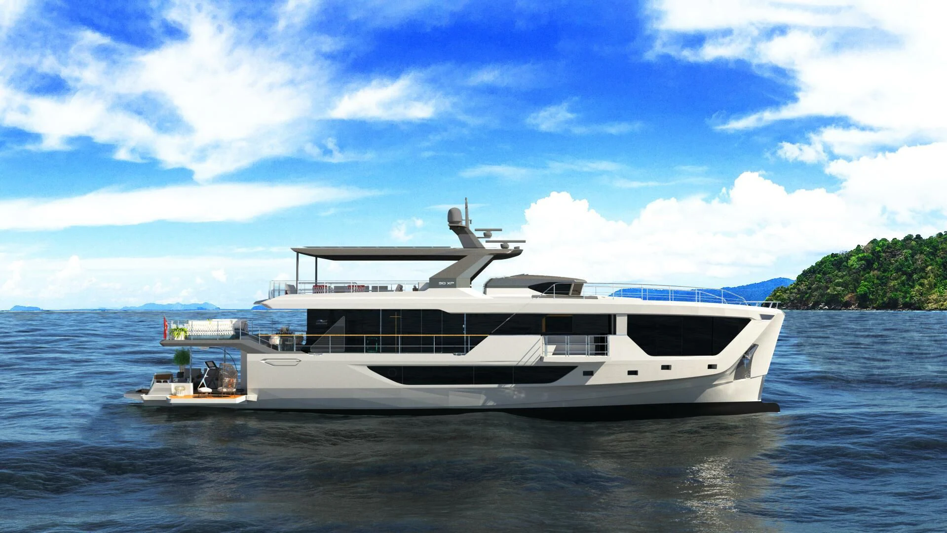 a boat on the water aboard NUMARINE 22XP/07 Yacht for Sale