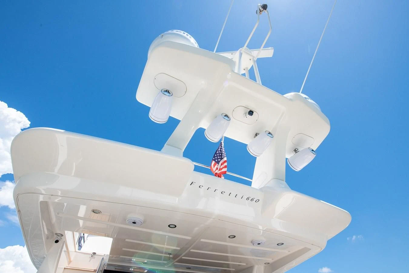 a space shuttle in the sky aboard HOPE Yacht for Sale