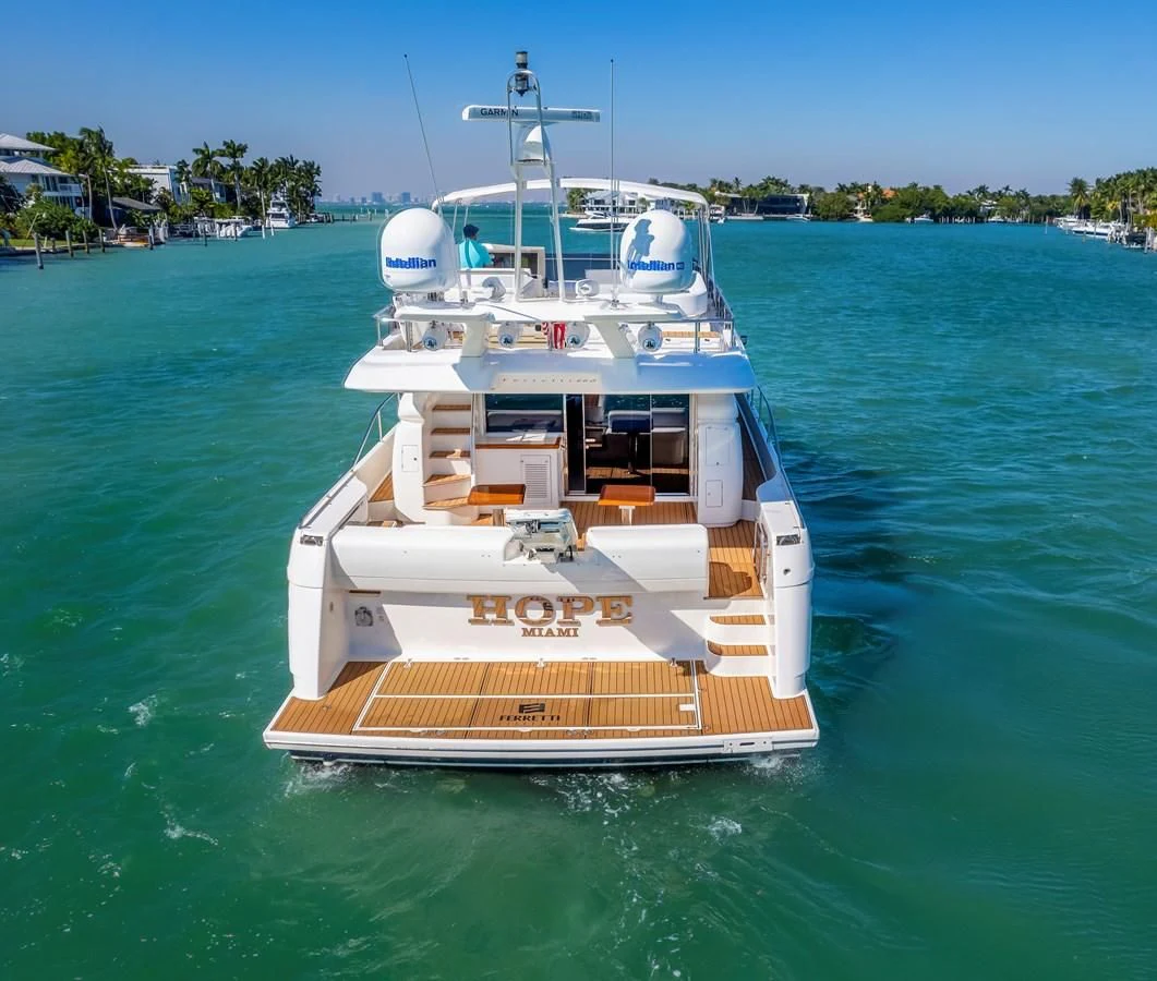 a boat on the water aboard HOPE Yacht for Sale