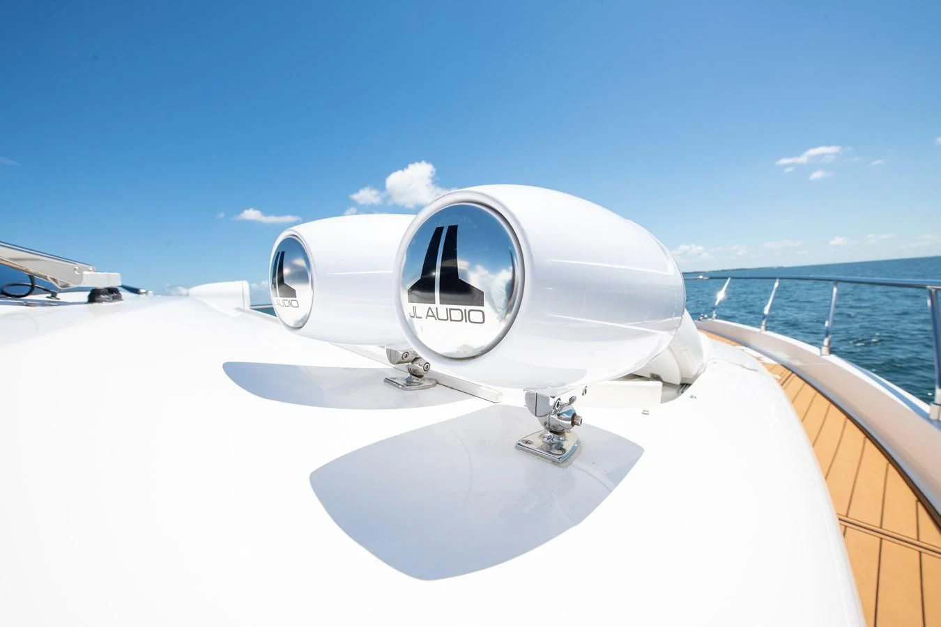 a white satellite dish on a white surface aboard HOPE Yacht for Sale