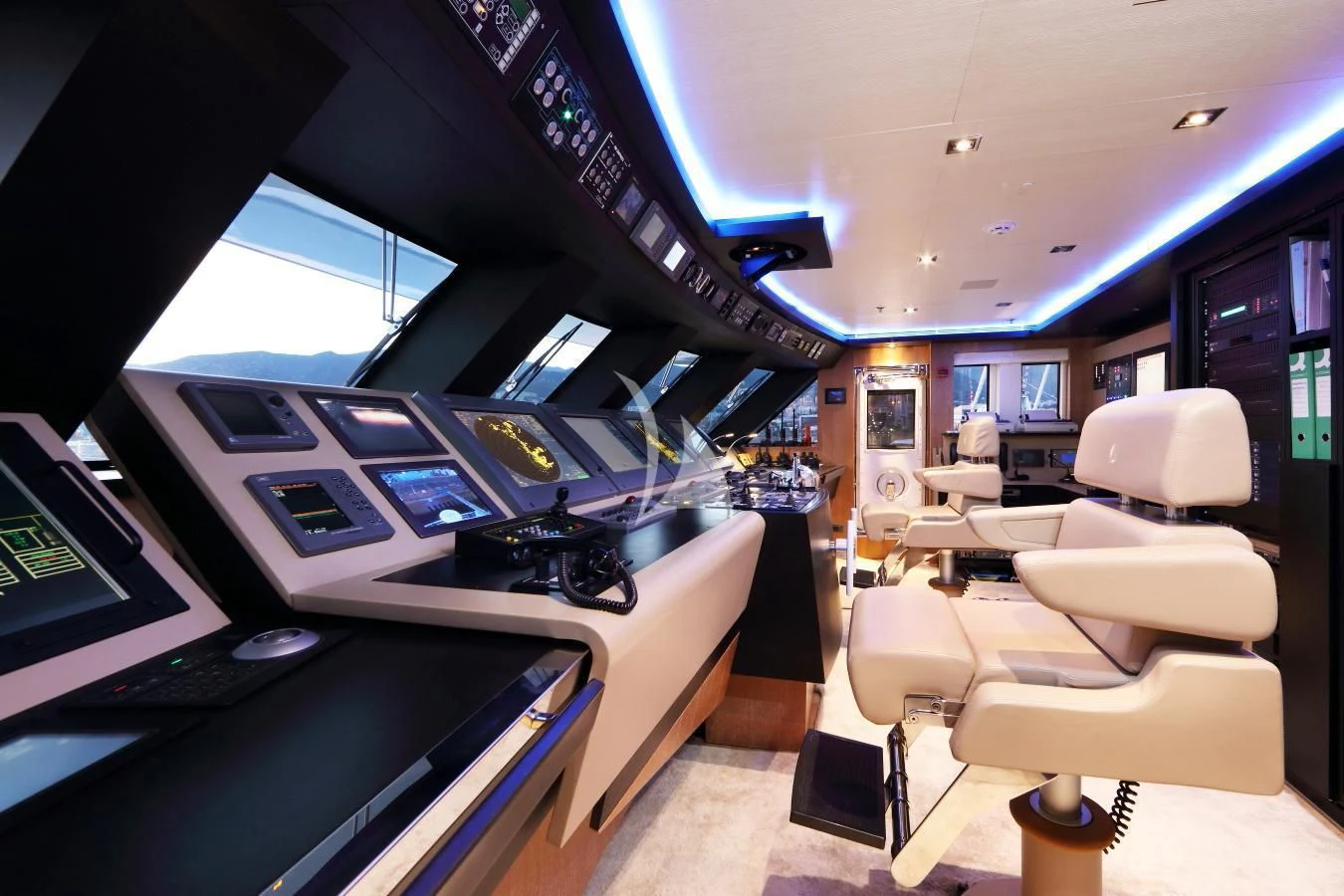 a room with a large piano and a large piano aboard BEATRIX Yacht for Sale