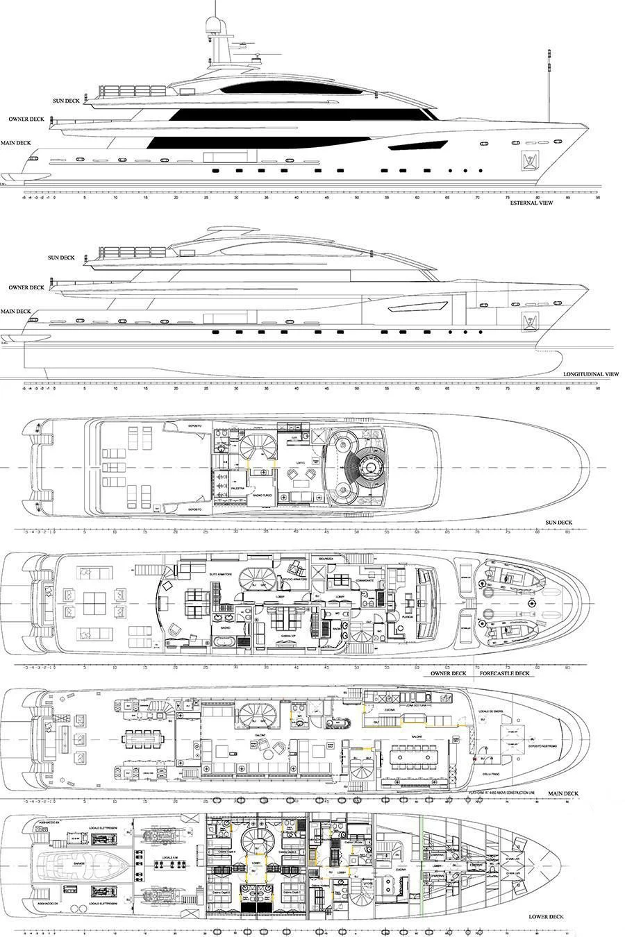 diagram aboard BEATRIX Yacht for Sale