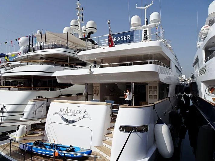 a boat with a dock aboard BEATRIX Yacht for Sale