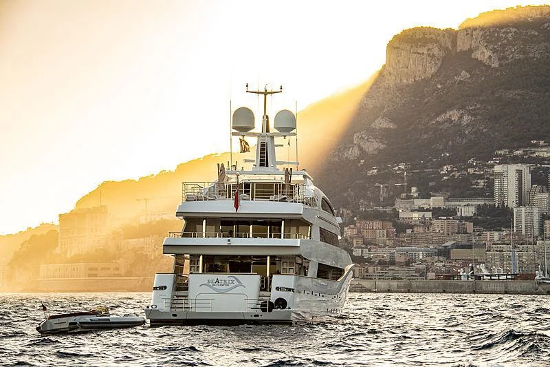 a boat on the water aboard BEATRIX Yacht for Sale