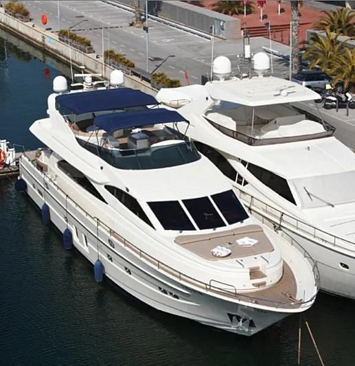 a group of boats docked aboard BARBASILDA Yacht for Sale