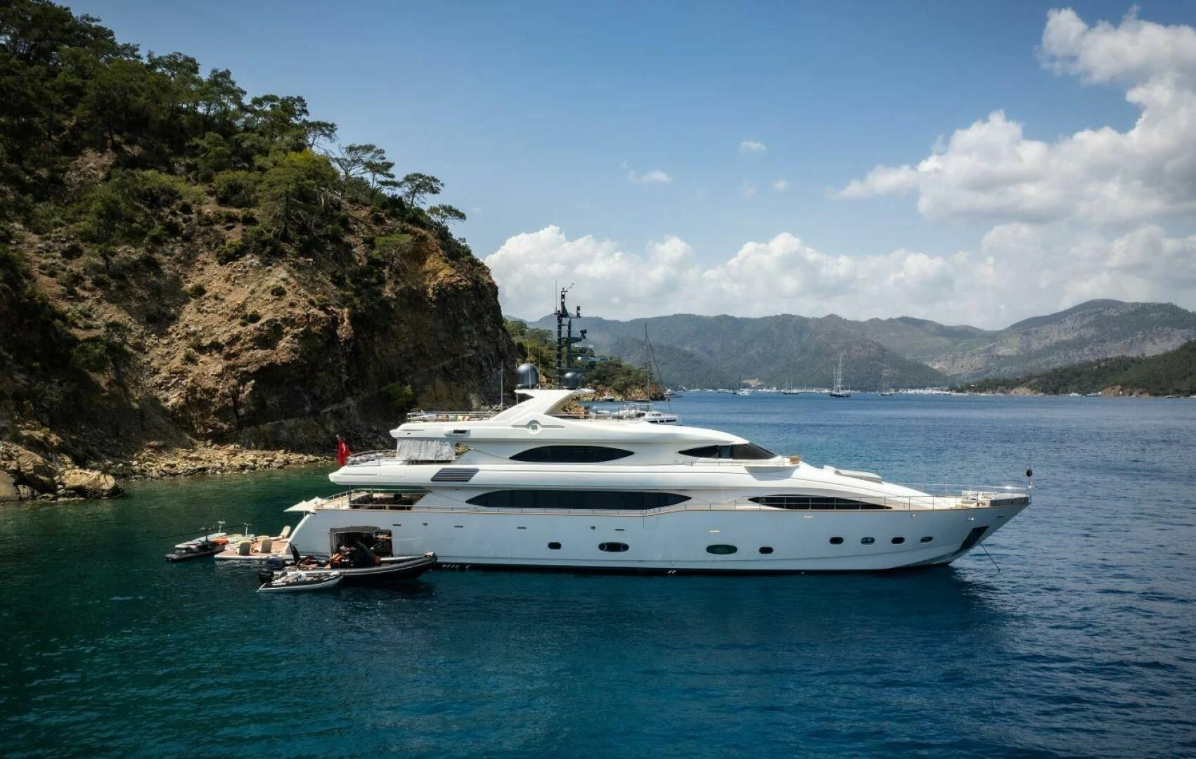 a boat in the water aboard ARIELA Yacht for Sale
