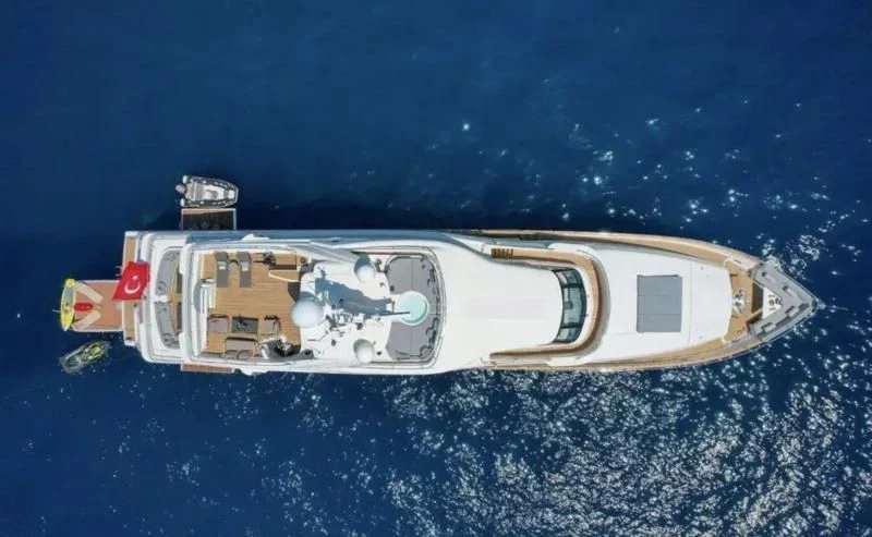 a space ship in the water aboard ARIELA Yacht for Sale