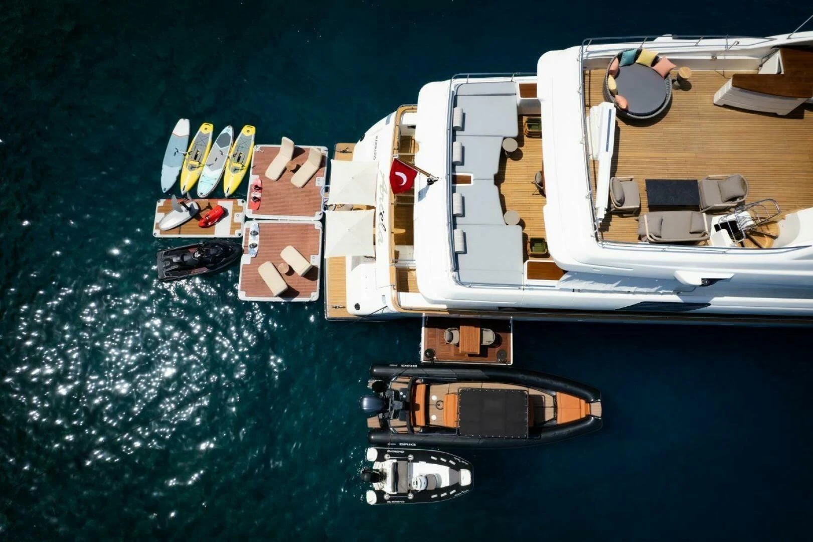 a model of a ship aboard ARIELA Yacht for Sale