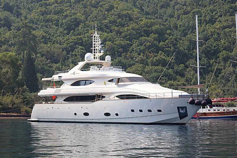 a large white boat in the water aboard ARIELA Yacht for Sale