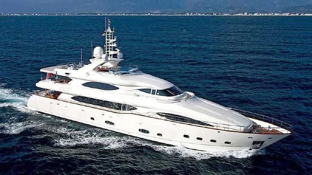a white yacht on the water aboard ARIELA Yacht for Sale