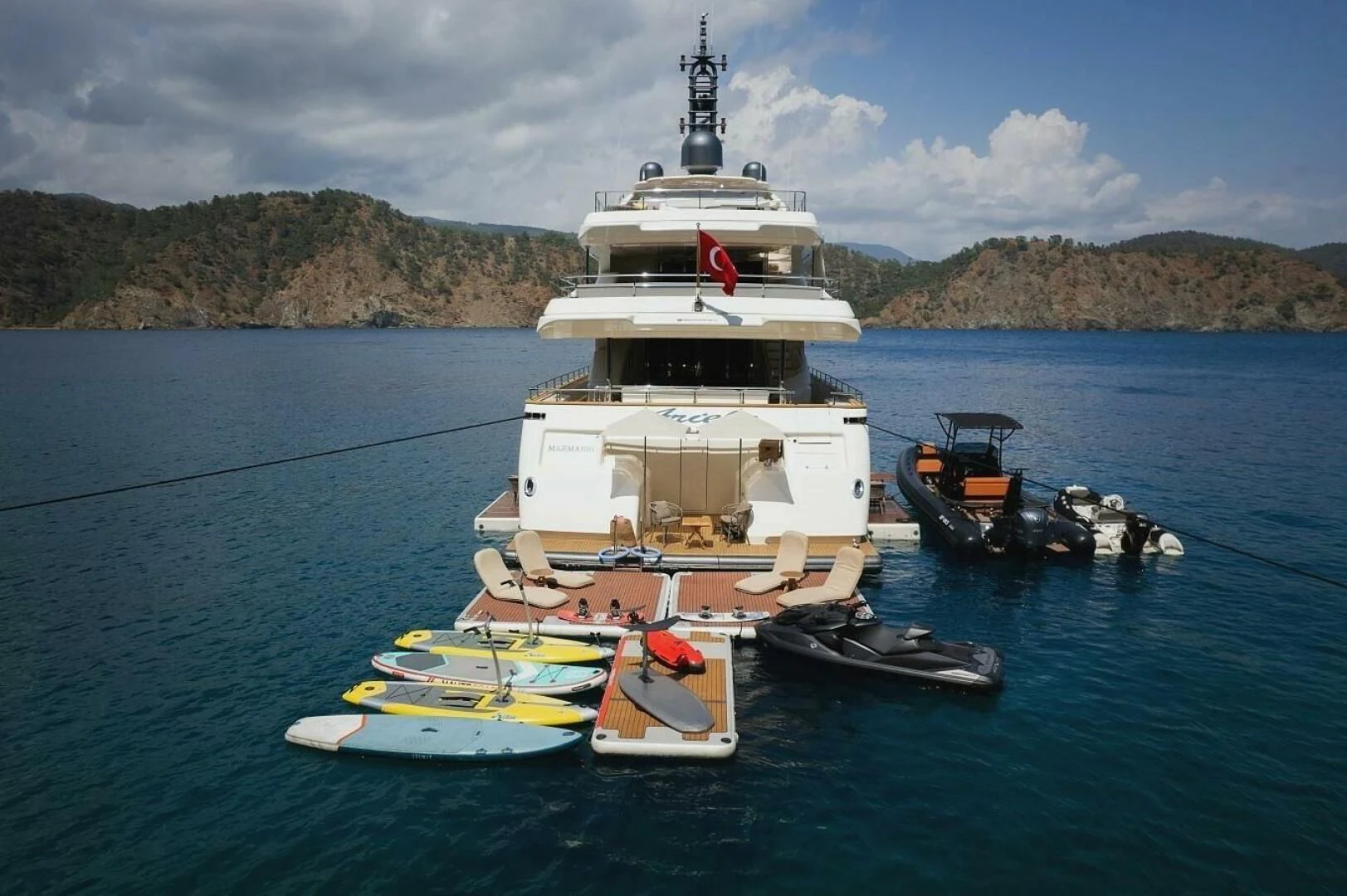 a boat in the water aboard ARIELA Yacht for Sale