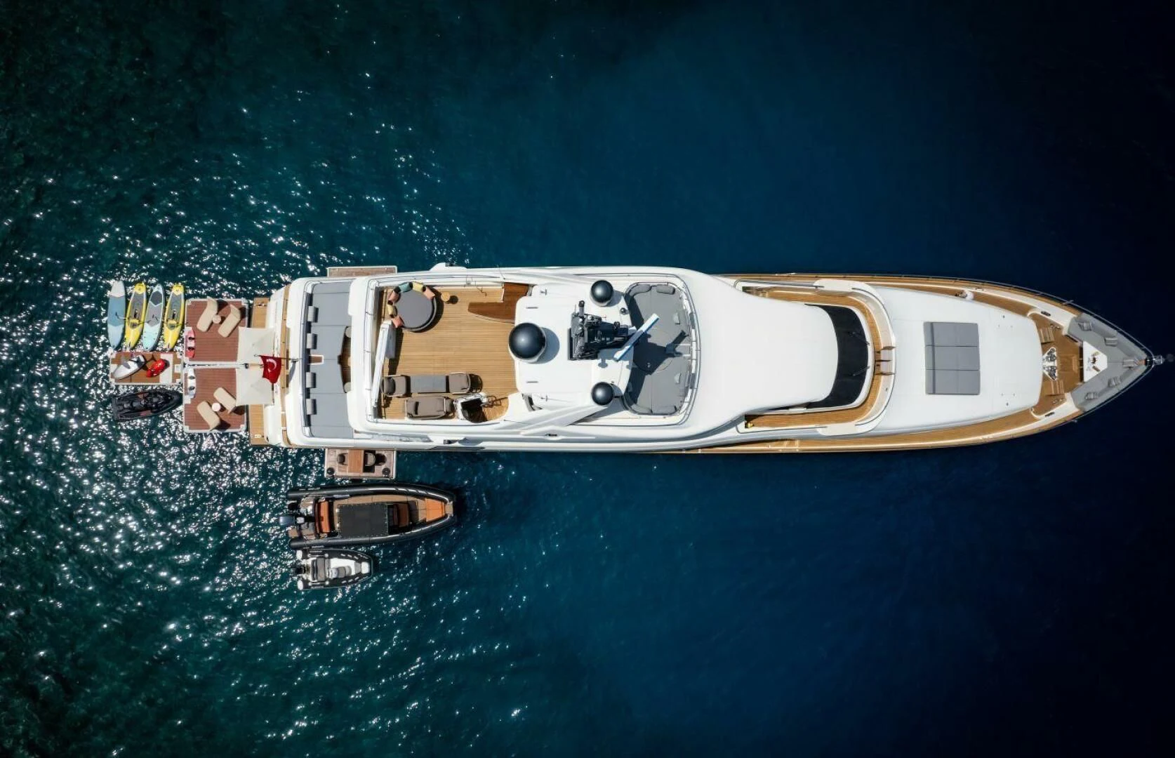a space ship in the water aboard ARIELA Yacht for Sale