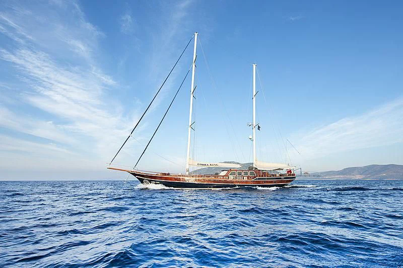 a sailboat in the water aboard COBRA KING Yacht for Sale