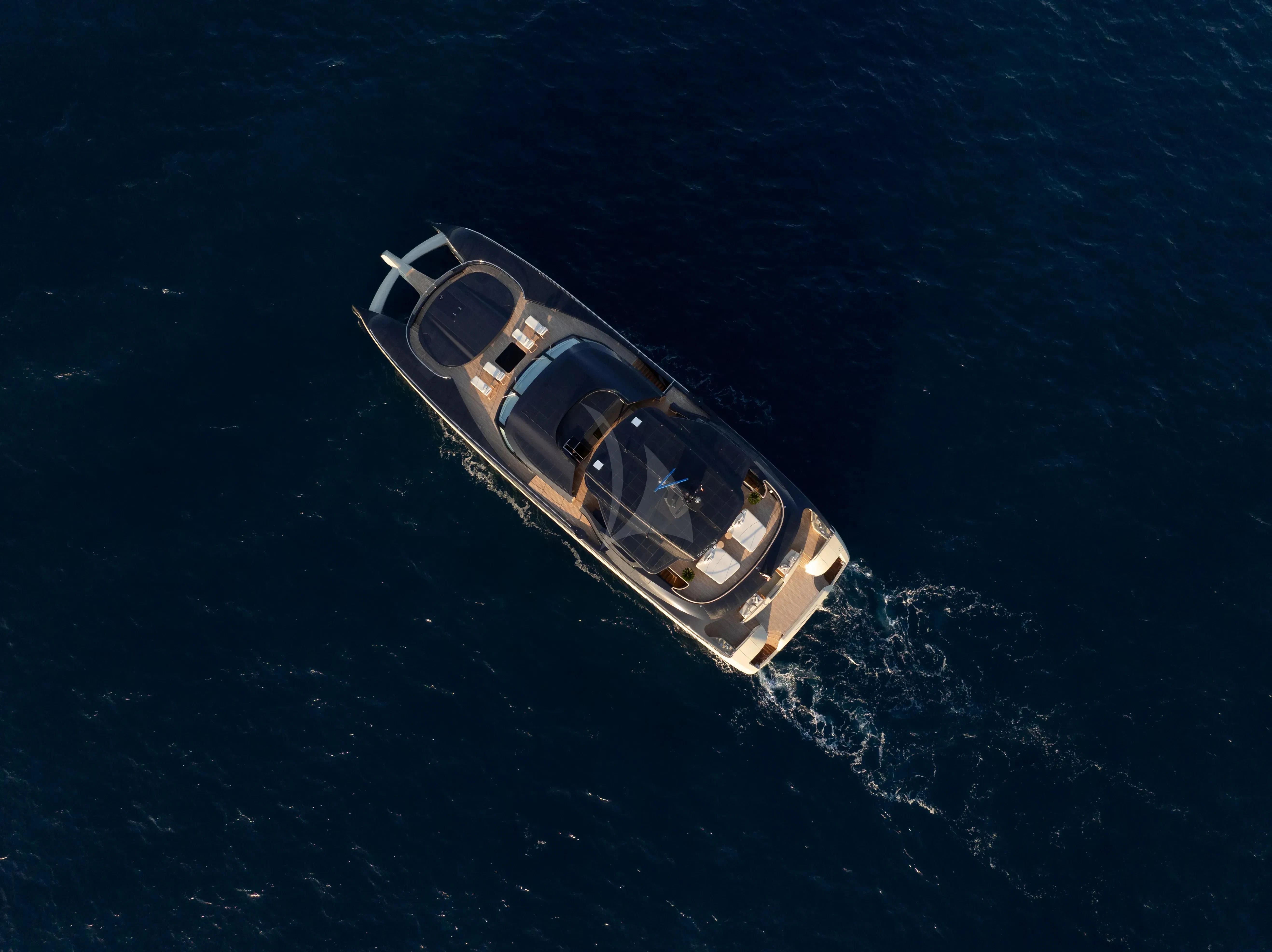 a space ship in outer space aboard SEAWOLF X Yacht for Sale
