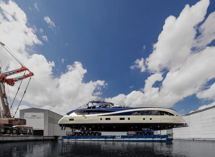 a large cruise ship docked aboard SEAWOLF X Yacht for Sale