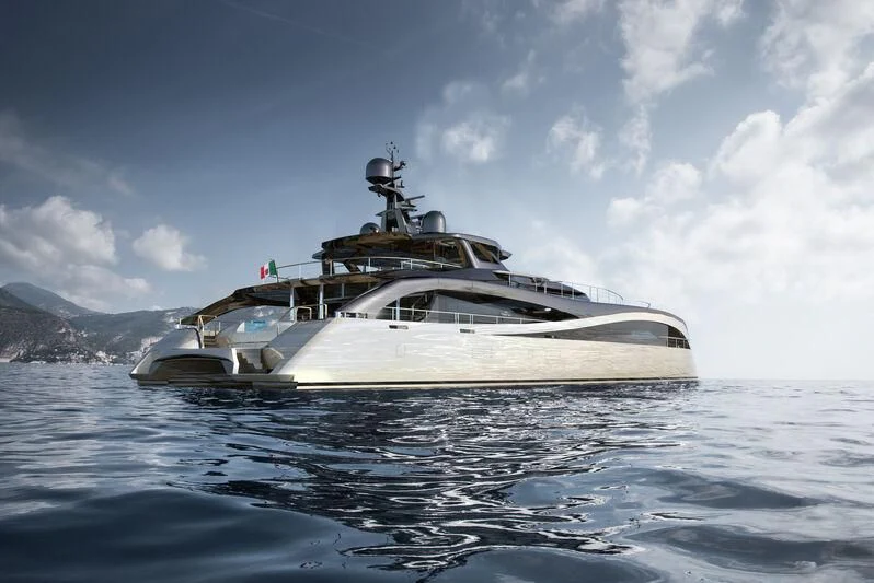 a white yacht in the water aboard SEAWOLF X Yacht for Sale